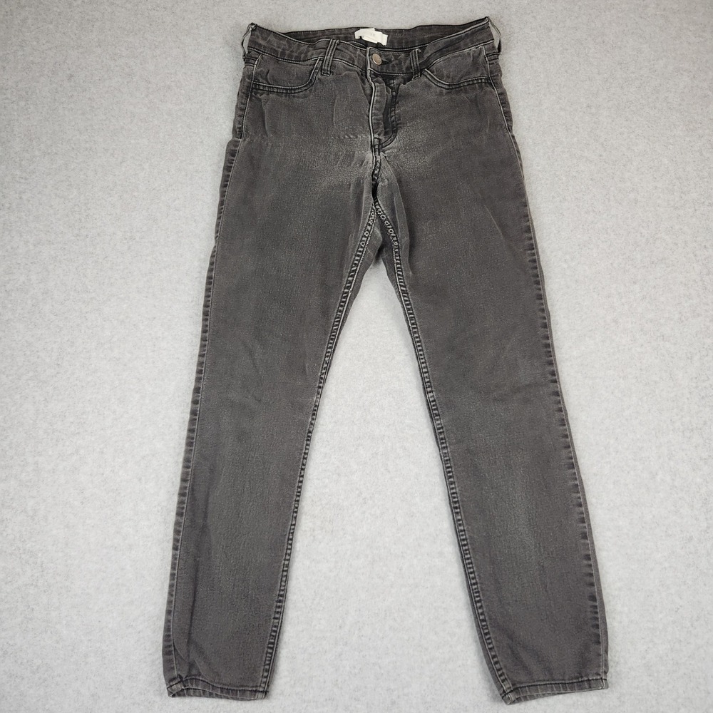 HM Denim Womens Skinny Jeans Faded Black Mid Rise Slim Fit Size 6‎ 27x26.5
